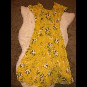 Yellow flower print sundress